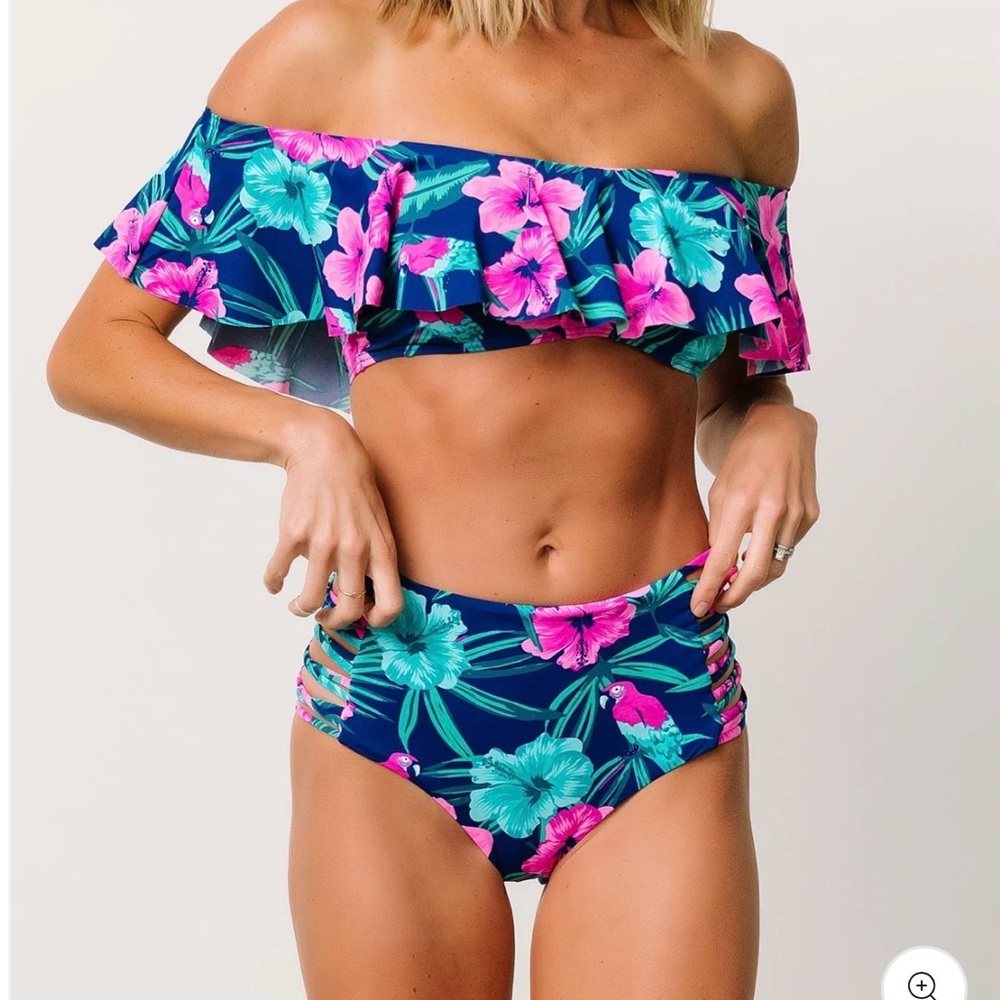 Baltic Born Navy and Pink Floral Bikini